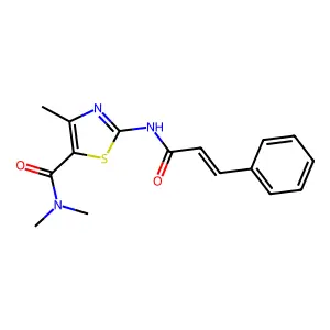 2-(cinnamoylamino)-N,N,4-trimethyl-1,3-thiazole-5-carboxamide structure