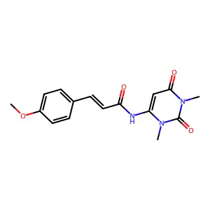(E)-N-(1,3-dimethyl-2,6-dioxopyrimidin-4-yl)-3-(4-methoxyphenyl)prop-2-enamide structure