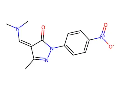 4-[(dimethylamino)methylene]-5-methyl-2-(4-nitrophenyl)-2,4-dihydro-3H-pyrazol-3-one structure