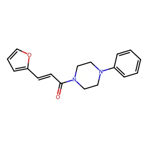 (E)-3-(furan-2-yl)-1-(4-phenylpiperazin-1-yl)prop-2-en-1-one structure