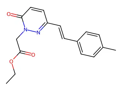 Ethyl 2-[3-[2-(4-methylphenyl)ethenyl]-6-oxopyridazin-1-yl]acetate structure
