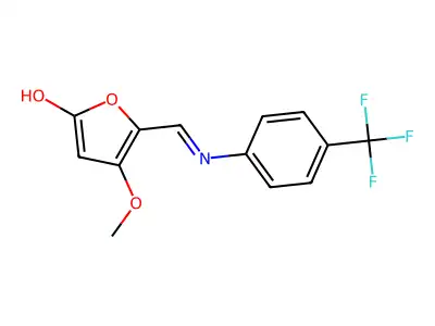 4-methoxy-5-{[4-(trifluoromethyl)anilino]methylene}-2(5H)-furanone structure