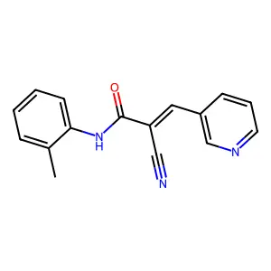 2-cyano-N-(2-methylphenyl)-3-(3-pyridinyl)acrylamide structure