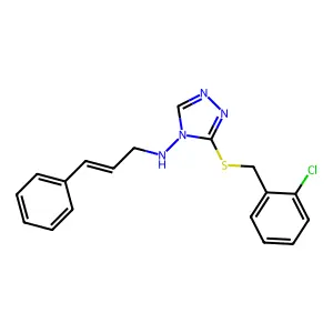 3-[(2-chlorobenzyl)sulfanyl]-N-cinnamyl-4H-1,2,4-triazol-4-amine structure