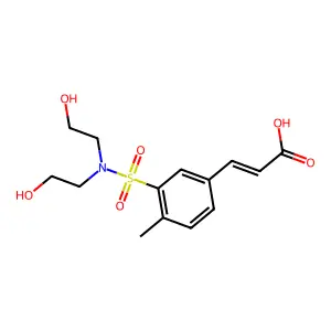 3-(3-{[Bis(2-hydroxyethyl)amino]sulfonyl}-4-methylphenyl)acrylic acid structure
