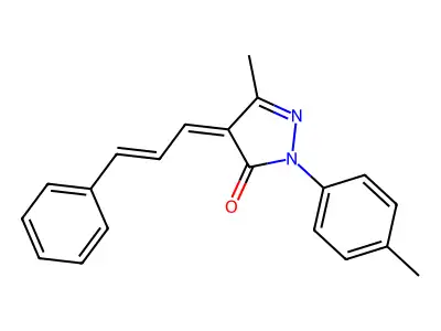5-methyl-2-(4-methylphenyl)-4-(3-phenyl-2-propenylidene)-2,4-dihydro-3H-pyrazol-3-one structure