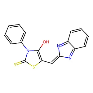 (5E)-5-(1H-benzimidazol-2-ylmethylidene)-3-phenyl-2-thioxo-1,3-thiazolidin-4-one structure