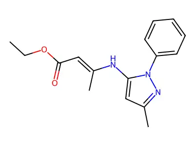 ethyl (2E)-3-[(3-methyl-1-phenyl-1H-pyrazol-5-yl)amino]but-2-enoate structure