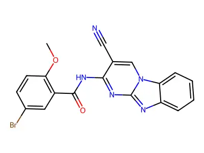 5-Bromo-N-(3-cyanopyrimido(1,2-A)benzimidazol-2-YL)-2-methoxybenzamide structure