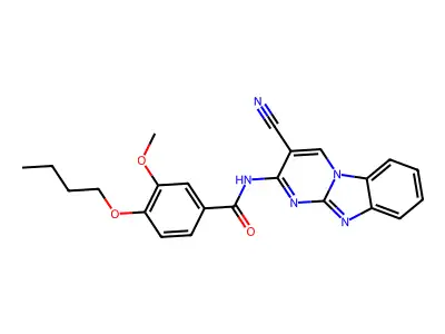 4-Butoxy-N-(3-cyanopyrimido(1,2-A)benzimidazol-2-YL)-3-methoxybenzamide structure
