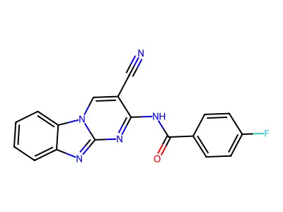 N-(3-Cyanopyrimido(1,2-A)benzimidazol-2-YL)-4-fluorobenzamide structure