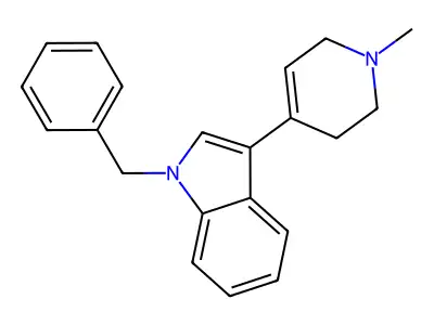 1H-Indole, 1-(phenylmethyl)-3-(1,2,3,6-tetrahydro-1-methyl-4-pyridinyl)- structure