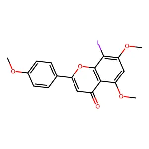 8-Iodo-4',5,7-trimethoxyflavone structure