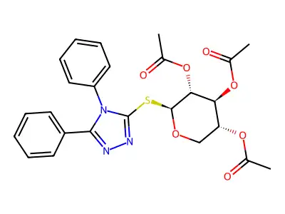 beta-D-Xylopyranoside, 4,5-diphenyl-4H-1,2,4-triazol-3-yl 1-thio-, 2,3,4-triacetate structure