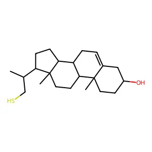 22-Thio-23,24-bisnor-5-cholen-3-ol structure