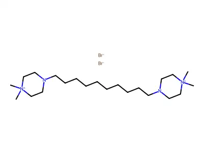 4,4'-(Decane-1,10-diyl)bis(1,1-dimethylpiperazin-1-ium) dibromide structure