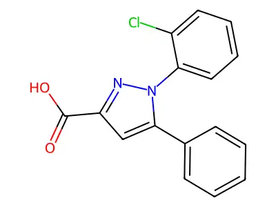 1H-Pyrazole-3-carboxylic acid, 1-(2-chlorophenyl)-5-phenyl- structure