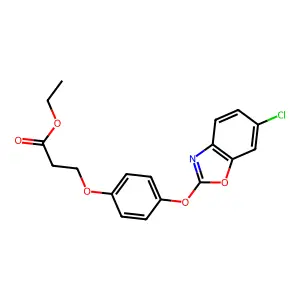 Ethyl 2-(4-(6-chlorobenzoxazolyl-2-oxy)phenoxy)propionate structure