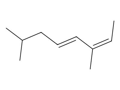 2,6-Dimethyl 4,6-octadiene (trans) structure