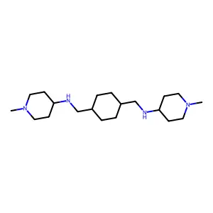 1,4-Cyclohexanebis(methylamine), N,N'-bis(1-methylpiperid-4-yl)-, (E)- structure