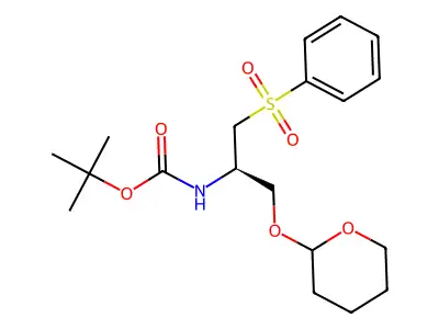 tert-butyl N-[(2R)-1-(benzenesulfonyl)-3-(oxan-2-yloxy)propan-2-yl]carbamate structure