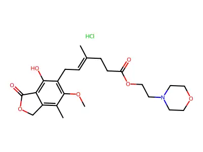 Mycophenolate mofetil hydrochloride structure