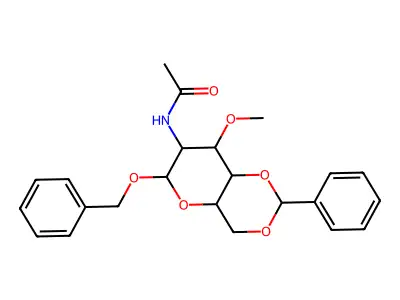 Benzyl 2-Acetamido-4,6-O-benzylidene-2-deoxy-3-O-methyl-  -D-glucopyranoside structure