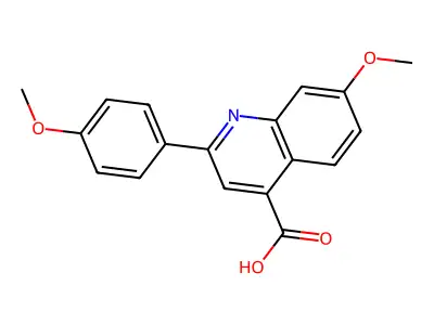 7-methoxy-2-(4-methoxyphenyl)quinoline-4-carboxylic acid structure