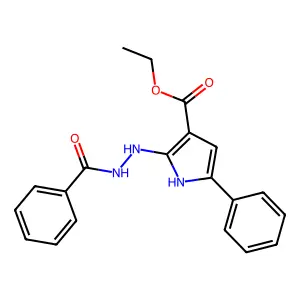 ethyl 2-(2-benzoylhydrazino)-5-phenyl-1H-pyrrole-3-carboxylate structure