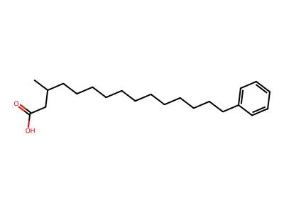 15-Phenyl-beta-methylpentadecanoic acid structure
