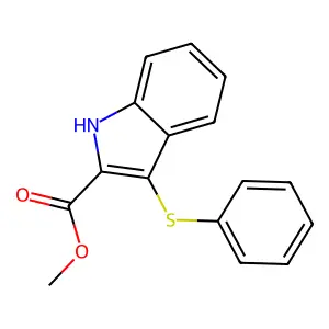 methyl 3-(phenylthio)-1H-indole-2-carboxylate structure