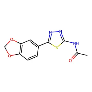 Acetamide, N-(5-(1,3-benzodioxol-5-yl)-1,3,4-thiadiazol-2-yl)- structure