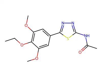 Acetamide, N-(5-(4-ethoxy-3,5-dimethoxyphenyl)-1,3,4-thiadiazol-2-yl)- structure