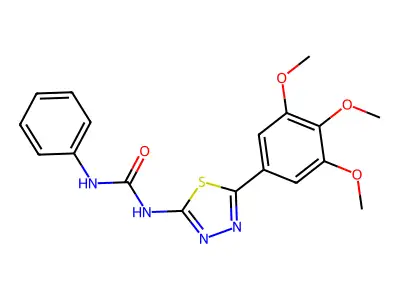 Urea, N-phenyl-N'-(5-(3,4,5-trimethoxyphenyl)-1,3,4-thiadiazol-2-yl)- structure