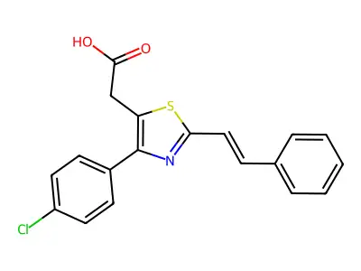 2-[4-(4-Chlorophenyl)-2-(2-phenylethenyl)-1,3-thiazol-5-yl]acetic acid structure