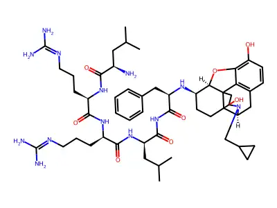 Naltrexamine, N(beta)-(leu-arg-arg-leu-phe)- structure