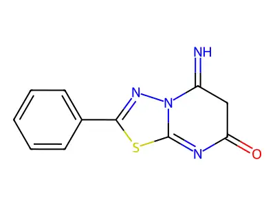 7H-1,3,4-Thiadiazolo(3,2-a)pyrimidin-7-one, 5,6-dihydro-5-imino-2-phenyl- structure