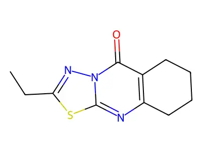 5H-1,3,4-Thiadiazolo(2,3-b)quinazolin-5-one, 6,7,8,9-tetrahydro-2-ethyl- structure