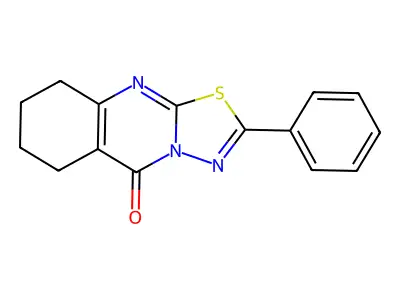 5H-1,3,4-Thiadiazolo(2,3-b)quinazolin-5-one, 6,7,8,9-tetrahydro-2-phenyl- structure