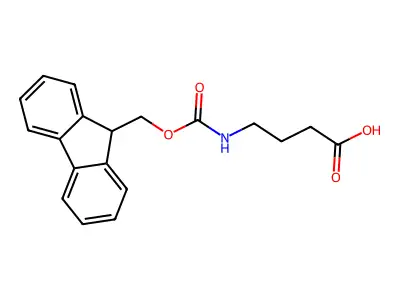 4-((((9H-fluoren-9-yl)methoxy)carbonyl)amino)butanoic acid structure