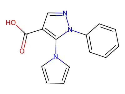 1H-Pyrazole-4-carboxylic acid, 1-phenyl-5-(1H-pyrrol-1-yl)- structure
