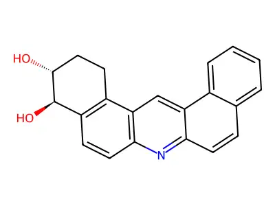 Dibenz(a,j)acridine-3,4-diol, 1,2,3,4-tetrahydro-, (3R-trans)- structure