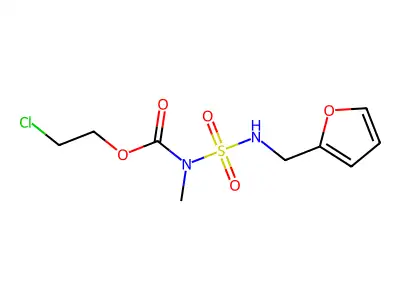 Carbamic acid, (((2-furanylmethyl)amino)sulfonyl)methyl-, 2-chloroethyl ester structure