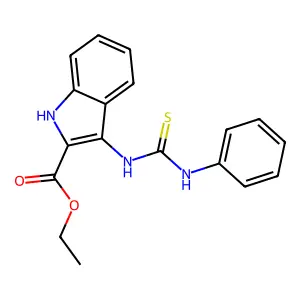 ethyl 3-(3-phenylthioureido)-1H-indole-2-carboxylate structure