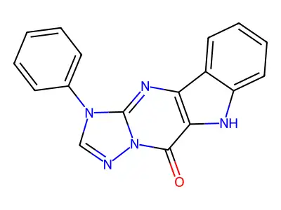 1H,6H-1,2,4-Triazolo(1',5':1,2)pyrimido(5,4-b)indol-5-one, 1-phenyl- structure