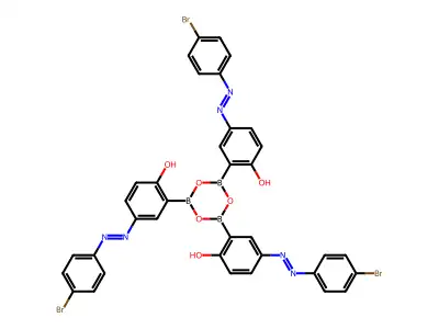 2,4,6-Tris(5-(4-bromophenylazo)-2-hydroxyphenyl)boroxin structure