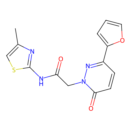 2-(3-(furan-2-yl)-6-oxopyridazin-1(6H)-yl)-N-(4-methylthiazol-2-yl)acetamide structure