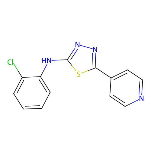 N-(2-chlorophenyl)-5-pyridin-4-yl-1,3,4-thiadiazol-2-amine structure