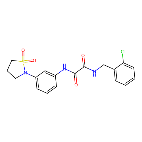 N1-(2-chlorobenzyl)-N2-(3-(1,1-dioxidoisothiazolidin-2-yl)phenyl)oxalamide structure