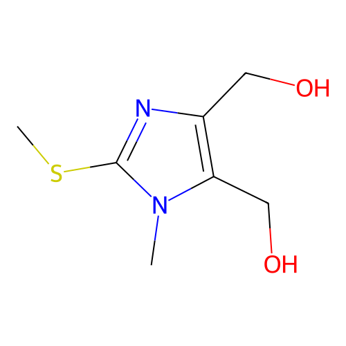 [5-(Hydroxymethyl)-1-methyl-2-methylsulfanylimidazol-4-yl]methanol structure